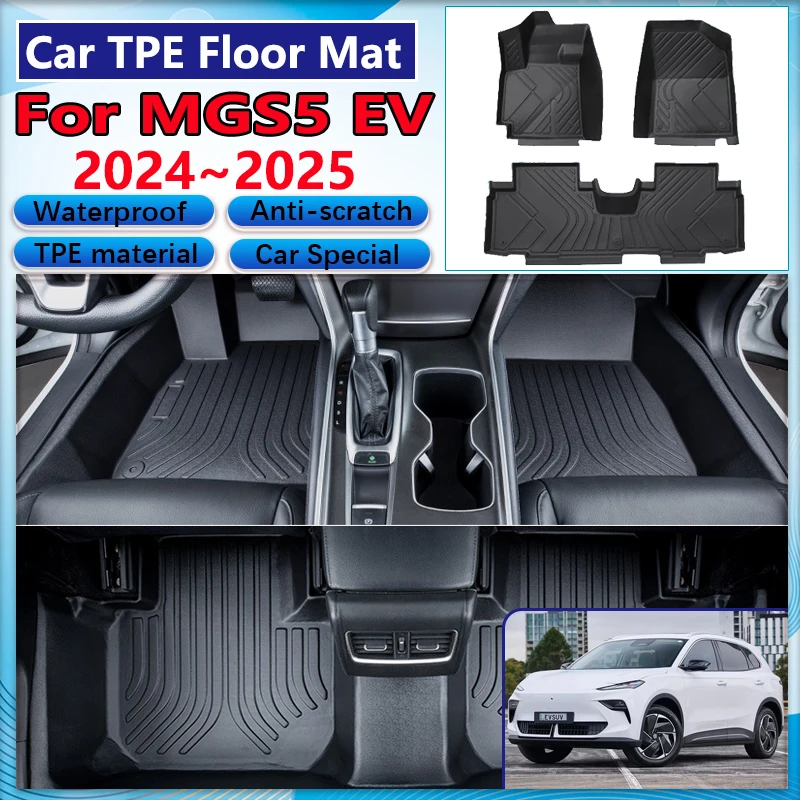 

For MGS5 EV Accessories MG ES5 2024 2025 2026 Car Floor Mats Dirt-resistant Mud Carpet Full TPE Foot Pads Auto Leather Cushion