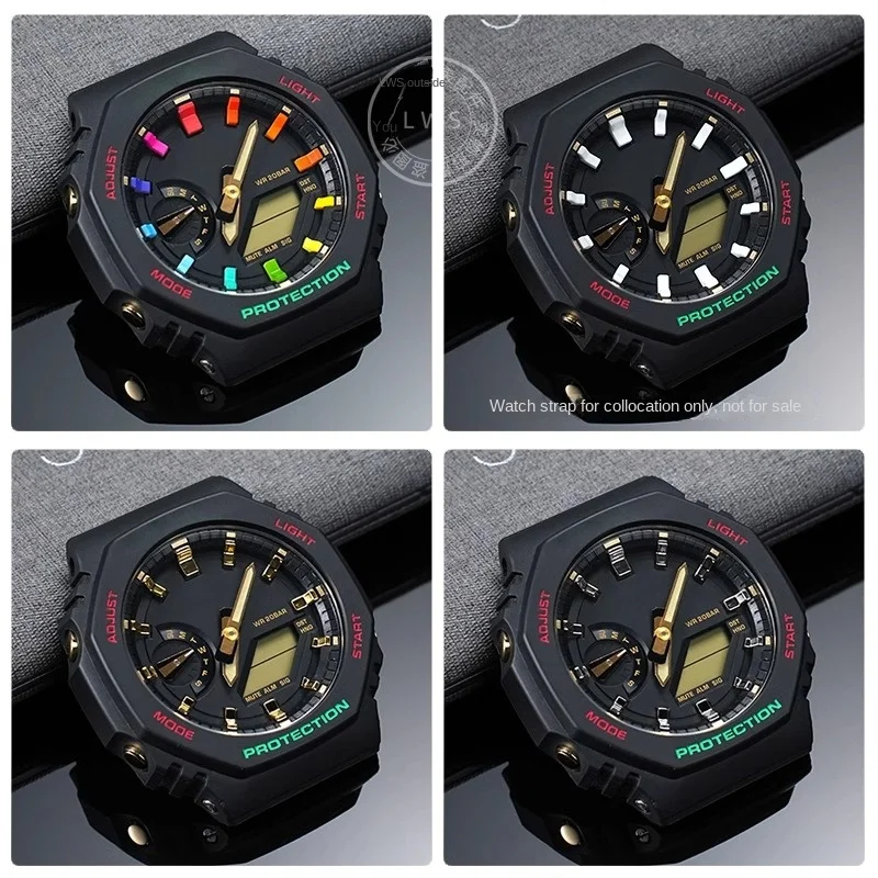 GA2100 2IN1 DIY CasiOak Scale Ring Index for Casio G-SHOCK 5611 GA-2100 GA-2110 2IN1 Hour Marker Dial Mod Kit Watch Accessories