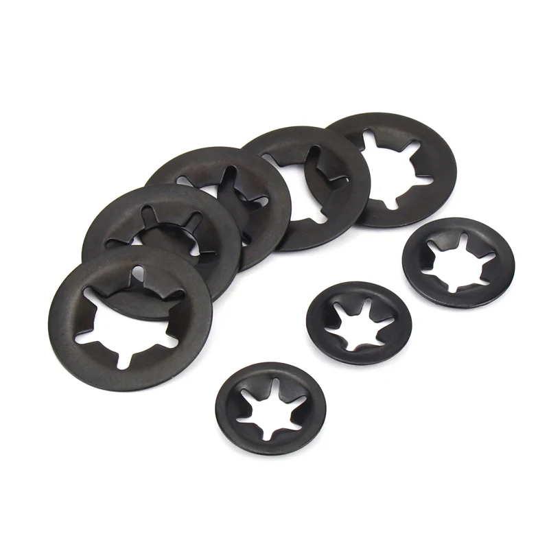 260Pcs M3 M4 M5 M6 M8 M10 M12 Push-on Locking Washers Star Nut Metal Quick Speed Star Nut Locking Fastener Assorted Kit