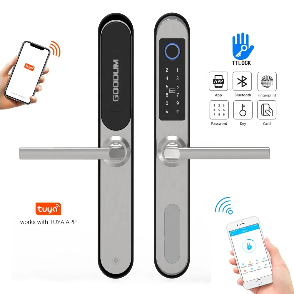 

Goodum Security Locks Keys Smart Locks TTLock Tuya APP Unlock European Fingerprint Electronic RF Card Password Key Door Locks