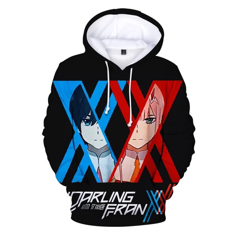 Zero Two 3D Hoodies Sweatshirt Autumn Winter Anime Graphic Hoodie DARLING In The FRANXX Full 3D Boys Girls Sweatshirts