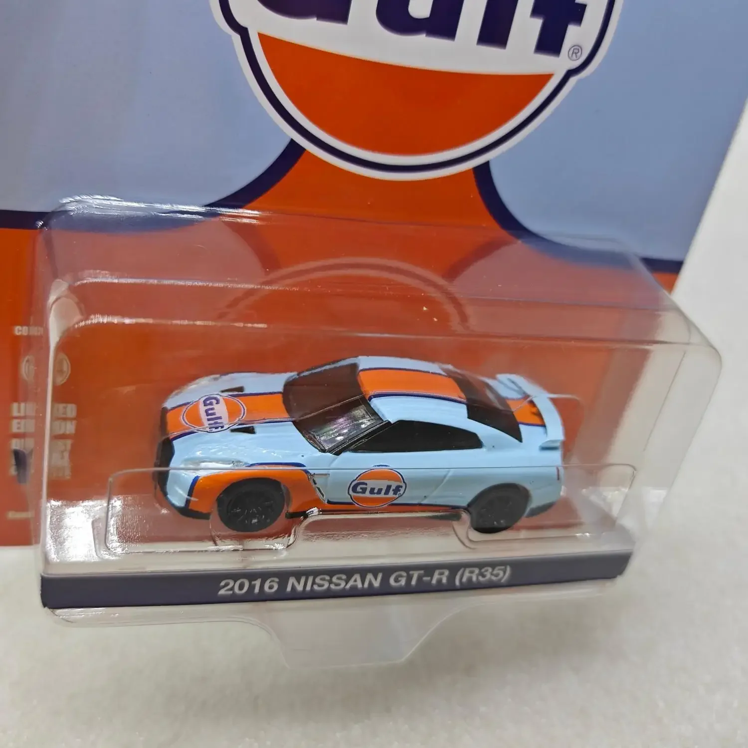 GreenLight 1:64 2016 GT-R (R35) - Gulf Oil 30477 Diecast Alloy Car Model Collectible Gift