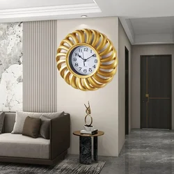 Large Wall Clock Gold Nordic Living Room Art Hanging Watch Circular Geometry Pointer Mute Wall Clock Home Decoration