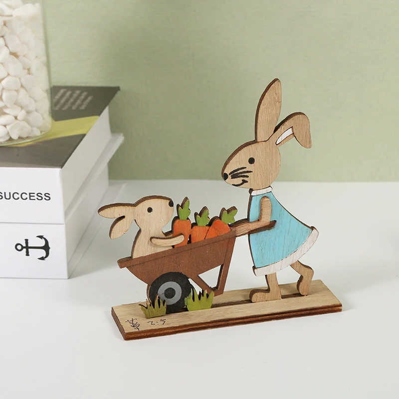 Ostern-Kaninchen-Ornament aus Holz, niedlicher stehender Hase für Frühling, Ostern, Zuhause, Tischdekoration, Party, DIY, Basteln, Kinder, Gastgeschenke, Geschenk 2025,