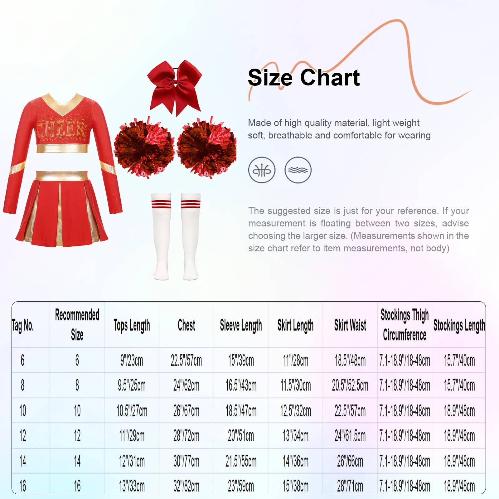 Traje de Cheerleader Halloween para meninas, uniforme alegre, roupa fofa com acessórios, ensino médio, esportes coletivos, crianças