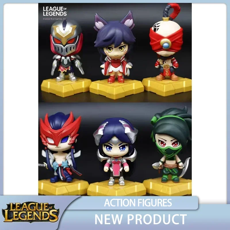 

LOL League of Legends Figure Irelia Akali Zed Lee Sin Kawaii Original Anime Action Figure Toys Collcet Model Gifts