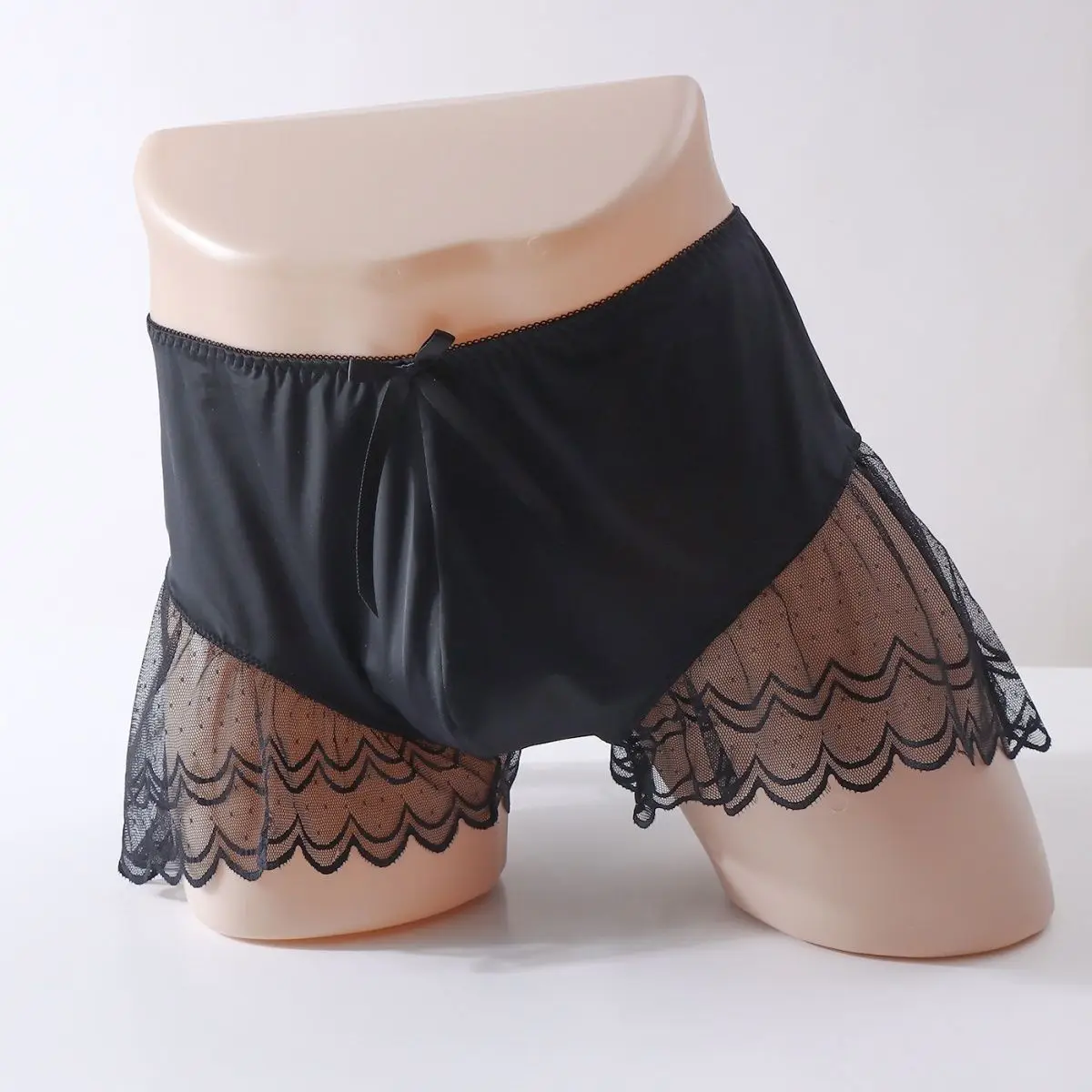 

Мужские сексуальные трусы с кружевным подолом, трусики, подарки BF, танцевальные костюмы для живого шоу, DJ Club Bar Harajuku