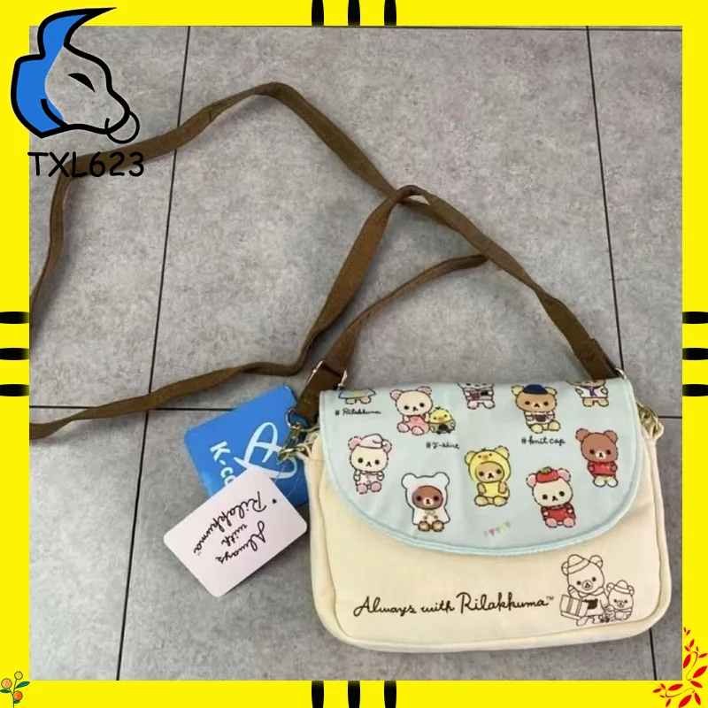 Rilakkuma Relaxed Bear Crossbody Bag Cute Pendant Small Coin Purse Mobile Phone Storage Bag Ideal Gift for Friends