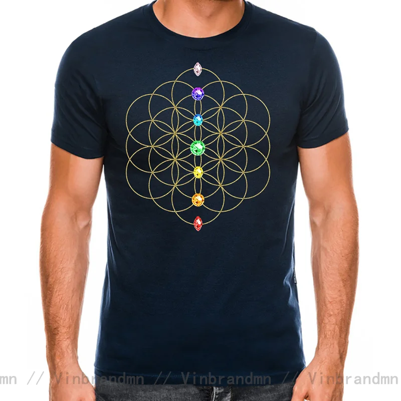 Carina Nebula Flower Of Life Men's T Shirts Sacred Geometry Magic Mandala Funny Tee Shirt Fitness T-Shirt Cotton tshirt Camisas