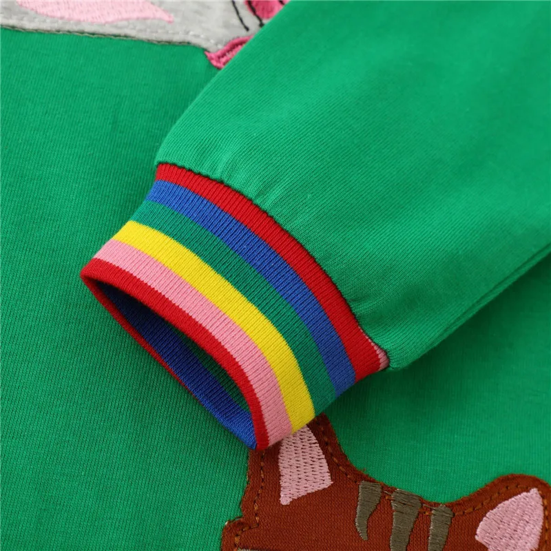 Springen Meter Neue Prinzessin Mädchen Kleider Tiere Stickerei Herbst Baby Kleidung Langarm kinder Kostüm Kinder Kleider – Detail 5