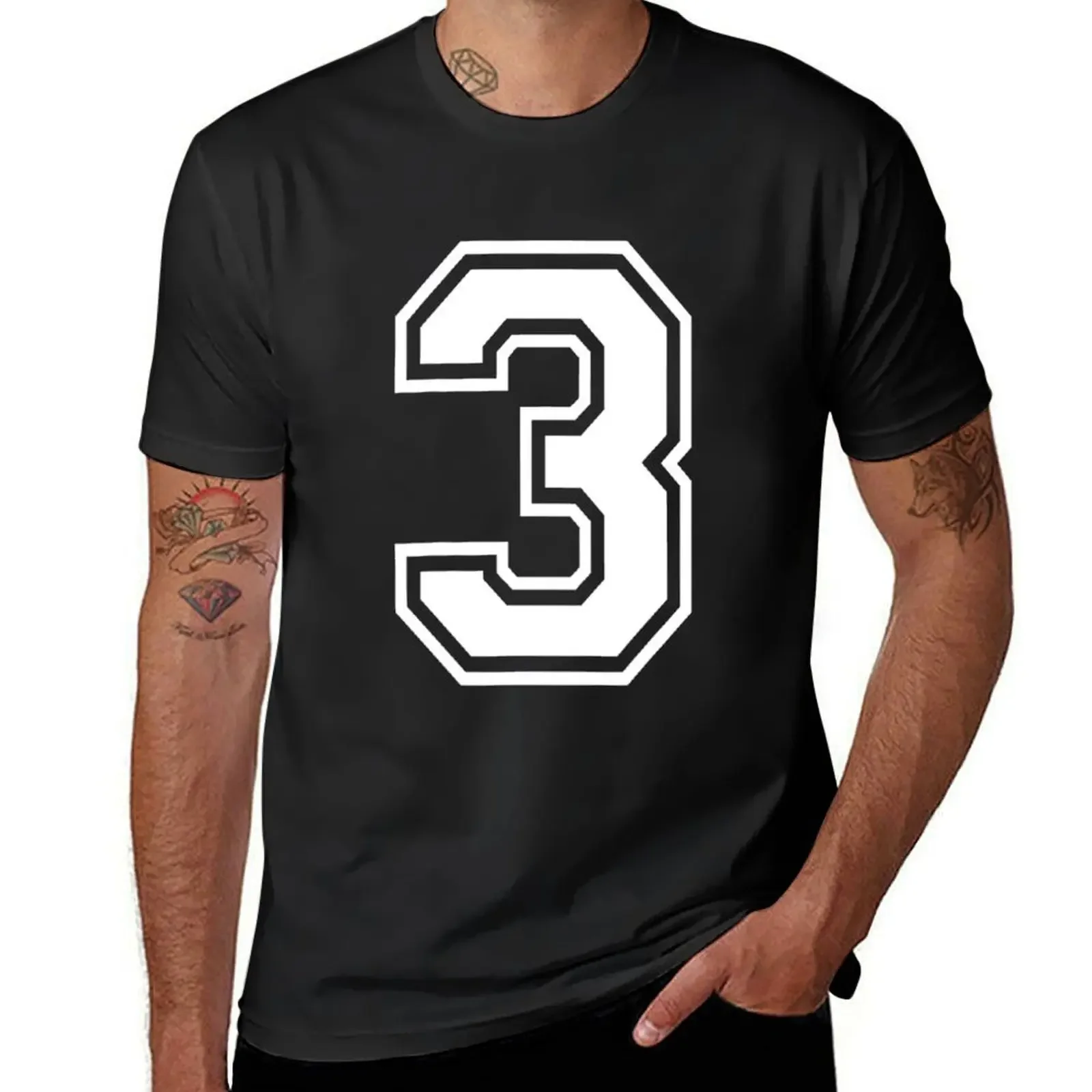 Number 3 Shirt Player Number on Back of Shirt T-Shirt plus size tops summer clothes cute clothes shirts men