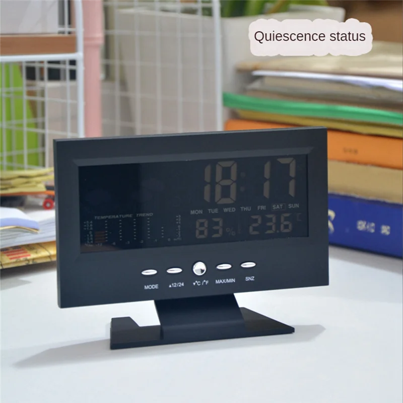 1Set Weather Forecast Station Temperature Humidity Time Date Display Clock Home Plastic