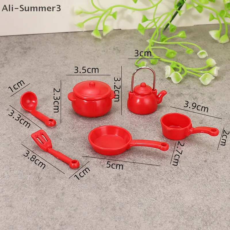 1 Set Giocattoli per bambini 1:12 Casa delle bambole in miniatura Zuppa Pentola Cucchiaio Pan Bollitore Modello Cucina Pentole Accessori Decorazione fai da te