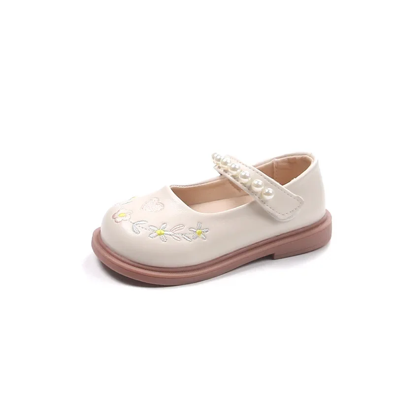 

Chic Children Princess Shoes Sweet Little Girl Leather Shoes Versatile Fashion Kids Spring Autumn Embroidered Flat Shoes Causal