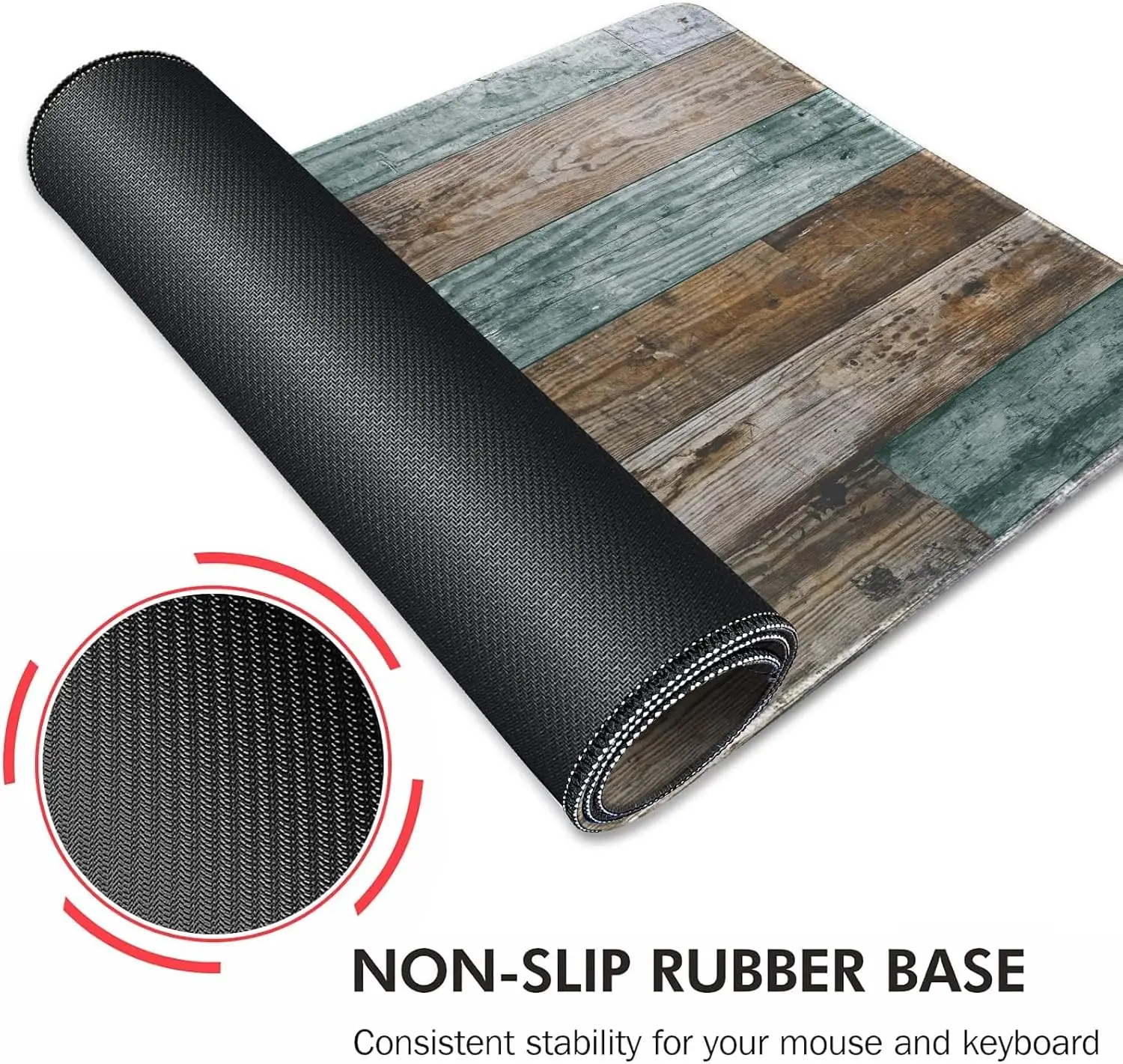 Gaming Mouse Pad Vintage Wood Grain Pattern Large Mouse Pad Mat Extended Mousepad Desk Pad Non-Slip Rubber Mouse Pad Table Mat