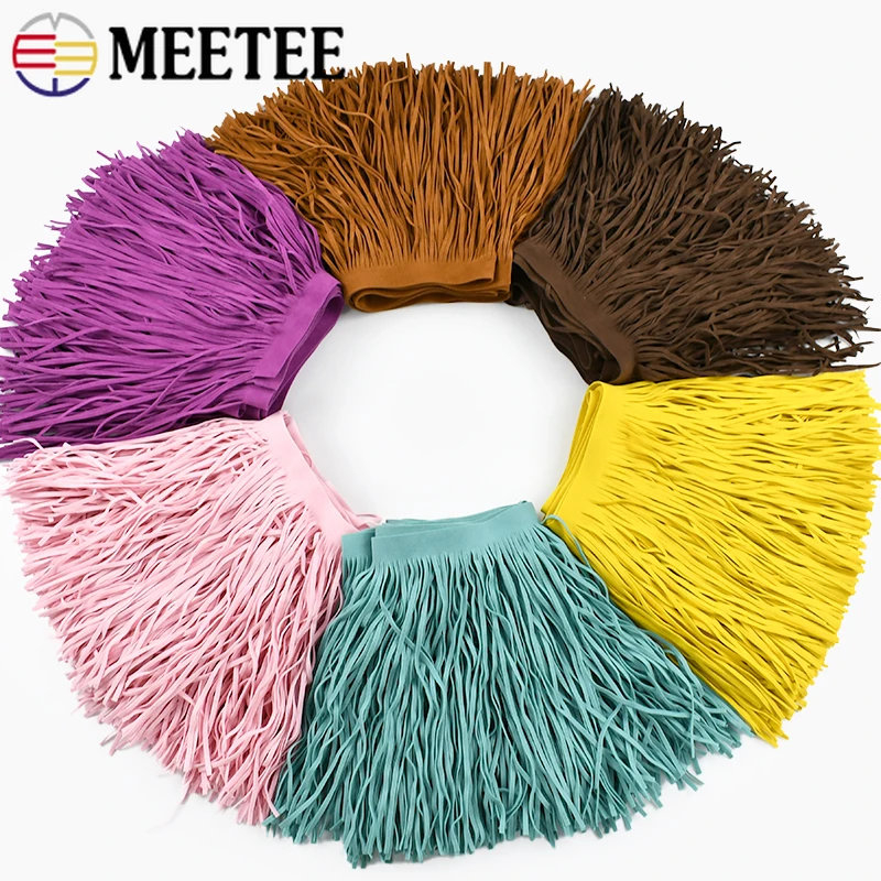 

2M Meetee 10/20/25/30cm Suede Tassel Fringe for Curtain Trimming Lace Ribbon Clothes Decorative Tassels DIY Sewing Accessories