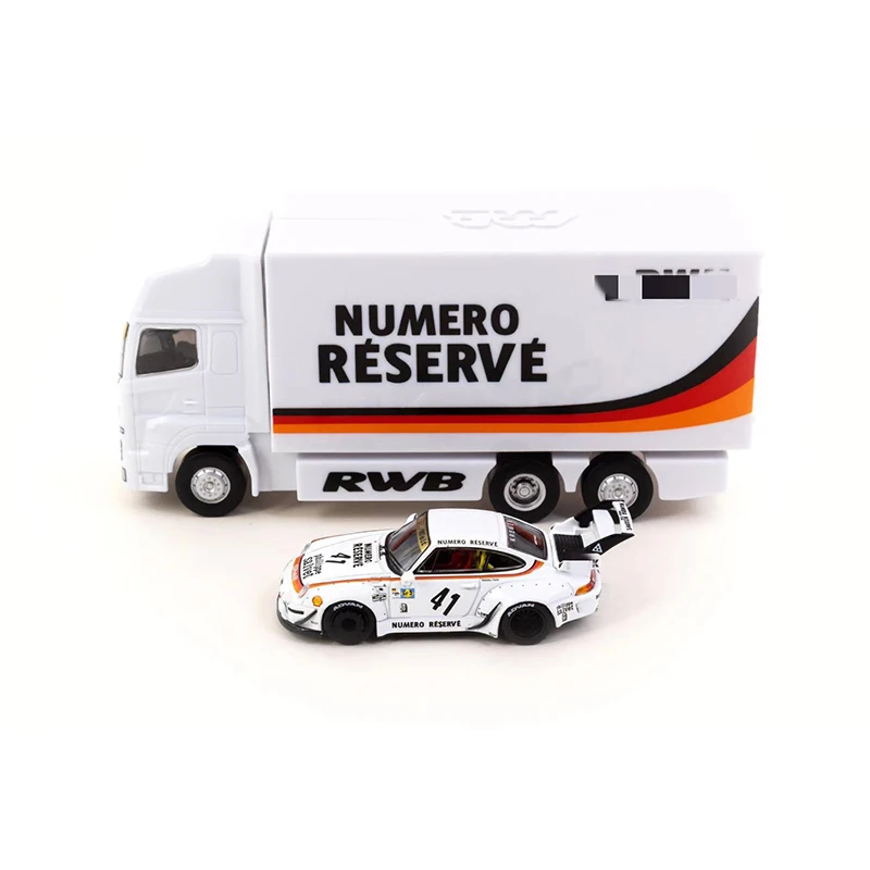 TW In Stock 1:64 LBWK RWB 993 With Truck Packaging Alloy Diorama Car Model Collection Miniature Carros Toys Tarmac Works