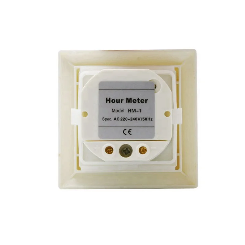 AB46-5X HM-1 Timer Square Counter Digital 0-99999.99 Gauge 0.3W AC220-240V / 50Hz AC Hour Meter Hourmeter White