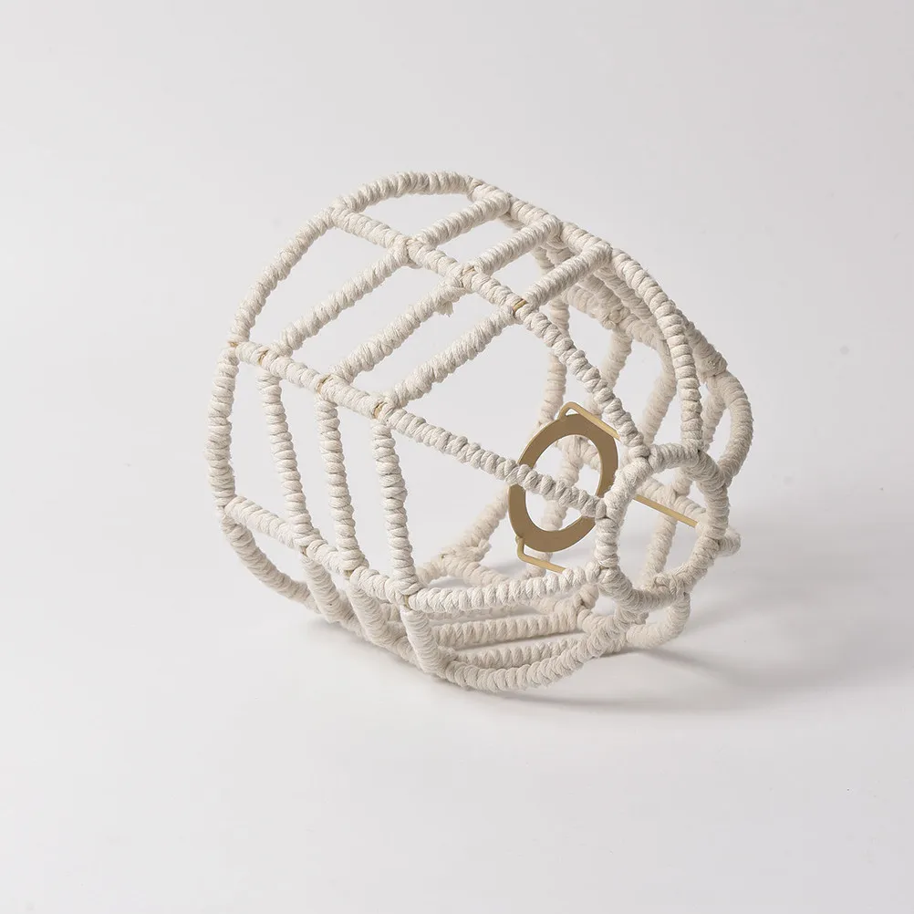 

Плетеный вручную хлопковый абажур для подвесного светильника, декоративный абажур в деревенском стиле, чехол для потолочного светильника