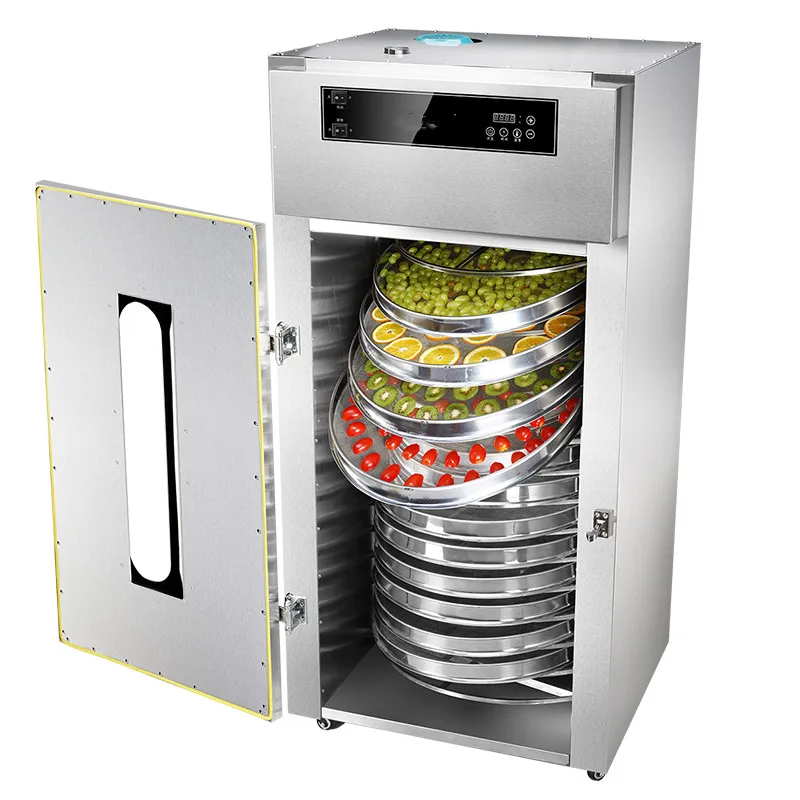 CE Certified Commercial Digital Drying Oven High Efficiency 15 Trays Rotary Food Dehydrator For Dried Herbs Fruits Meat