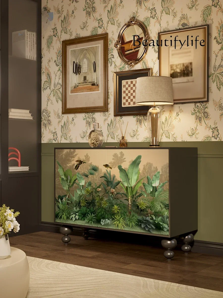 Southeast Subtropical Rain Forest Solid Wood Entrance Cabinet Living Room Integrated Bedroom Multi-Functional  Clothes