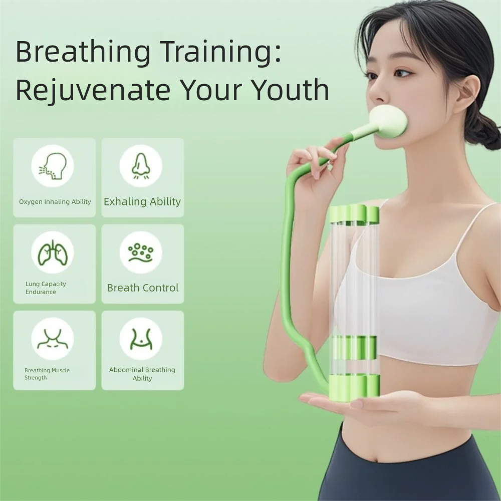 Muscle Trainer Breathing Exercise Device Lung Respirator Adjustable Abdominal Muscle Trainer Health 1 Set Deep Breathing Trainer