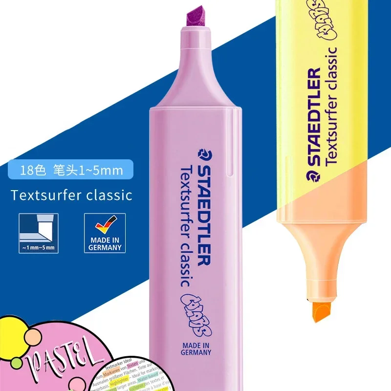 Germania STAEDTLER 364 evidenziatori pennarelli di colore chiaro pittura dipinta a mano cancelleria artistica materiale scolastico cancelleria Kawaii