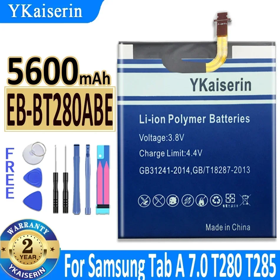 YKaiserin Tablet Battery EB-BT280ABE For Samsung GALAXY Tab A 7.0 T280 T285 SM-T280 Replacement Batteria 5600mAh