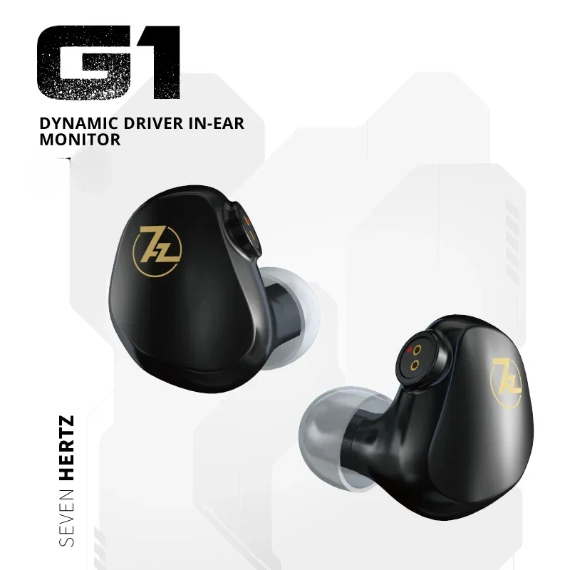 7HZ G1 HIFI In-Ear Wired Earphones 10mm Dynamic Driver Monitor IEMs with 0.78mm 2Pin Replaceable Cable