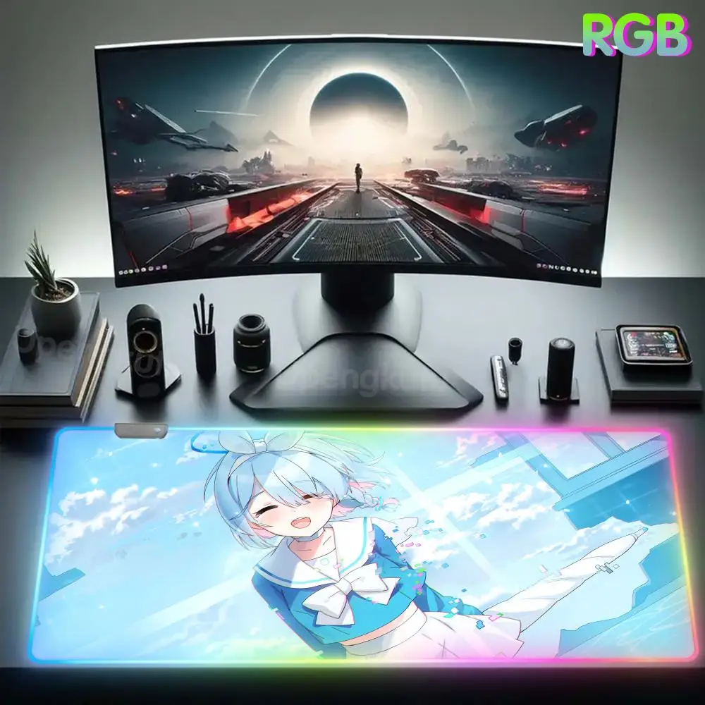 Arona B_blue A_archive Mouse Pad Gabinete Pc Gabinete Gamer Pc RGB Rubber Mouse Pad Large Rug LED Lamp Expansion pad