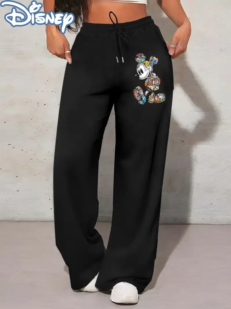 

Women's Disney Mickey Minnie Mouse Straight Pants Men Heavyweight Trousers Autumn Winter Oversized Wide-Leg Trouser Sweatpants