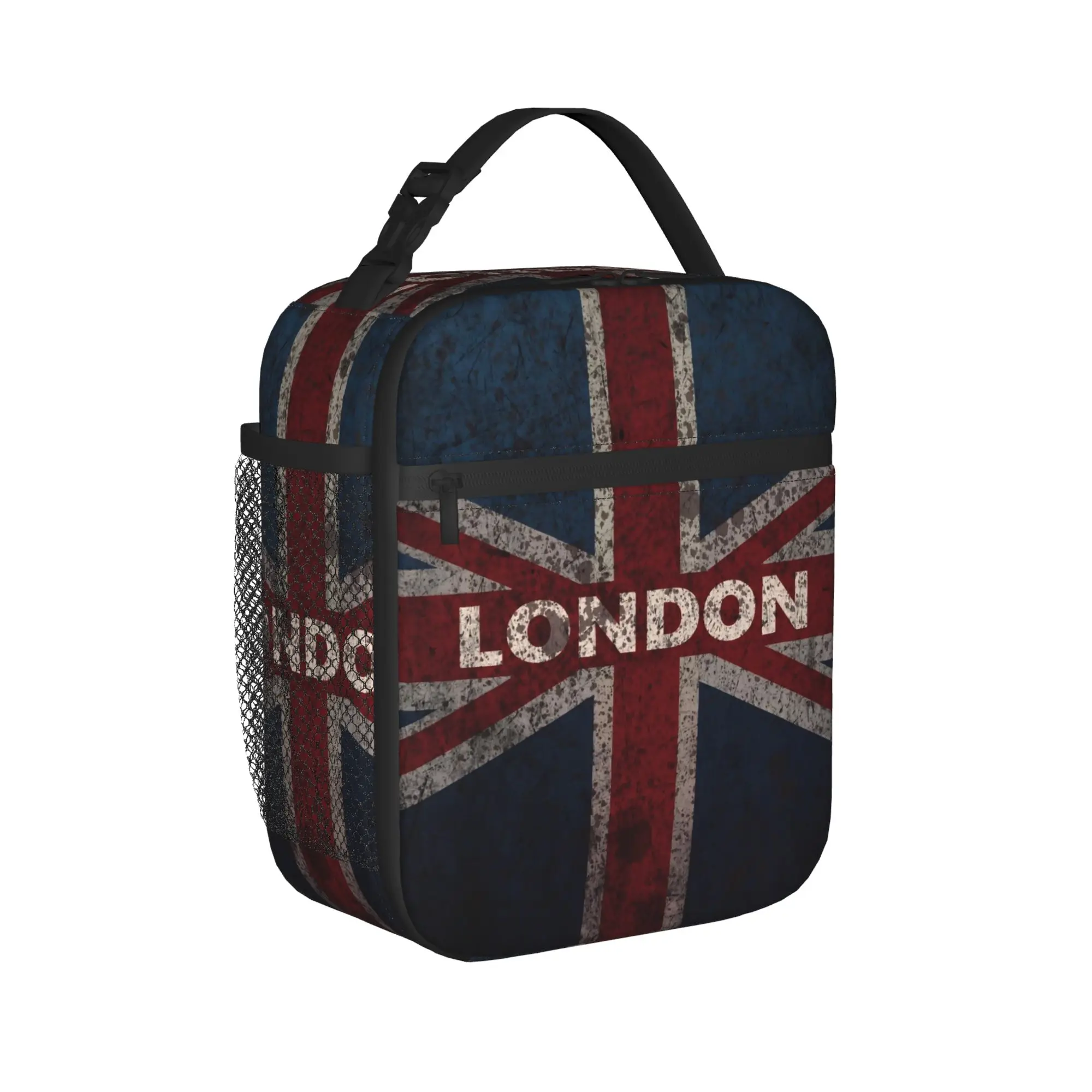 UK Flag Lunch Bag For Child LONDON Graphic Design Lunch Box Leisure Office Cooler Bag Portable Zipper Oxford Tote Food Bags