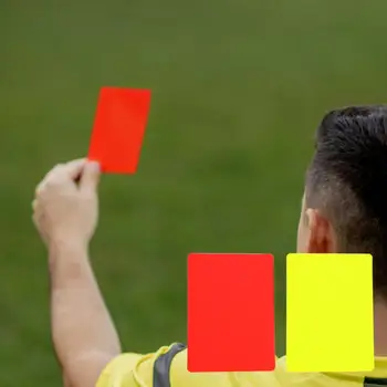 1 Set Pratica carta da arbitro di calcio Carta da arbitro impermeabile Colore brillante Registra giochi di calcio Carte rosse e gialle Avvertimento