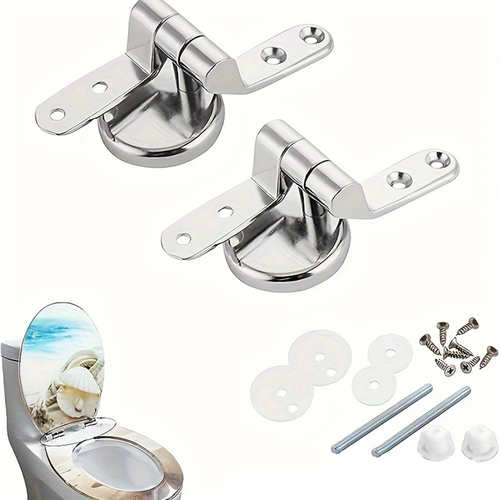 

~Zinc 1Alloy 1Hinge Set Toilet Lid Hinge Toilet Lid Cover Tight And Adjustable Hinges Household Bathroom Hardware Accessories