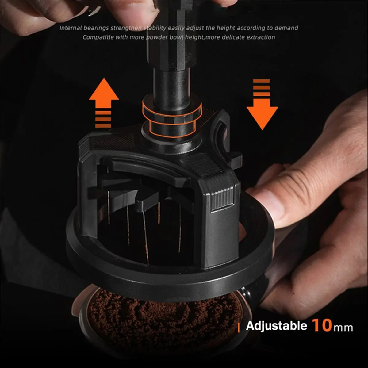 Oct Sale Press Rotary Tamper Needle 51mm Magnetic Dispersive Powder Needle Coffee Powder Evenly Breaks Coffee Distributor 2pc