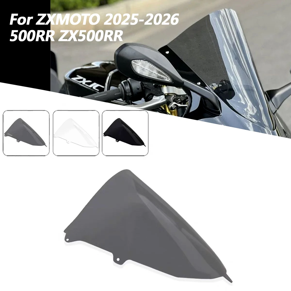 Competitive Windshield For ZXMOTO 2025-2026 500RR ZX500RR Height Increase 3-7cm Windshield Front Windshield Modification