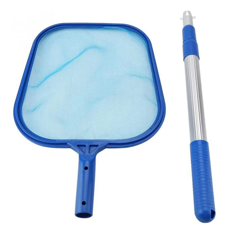 Pool Skimmer Net With 17 Inch-41 Inch Telescopic Pole-Fine Mesh Net Leaf Skimmer For Cleaning Surface Of Swimming Pools