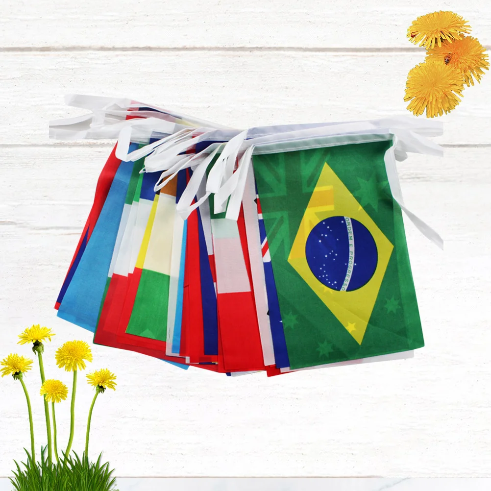 

Small National Flag Bunting Banner For Outdoor Indoor Decoration World Game Party Classroom Garden Countries
