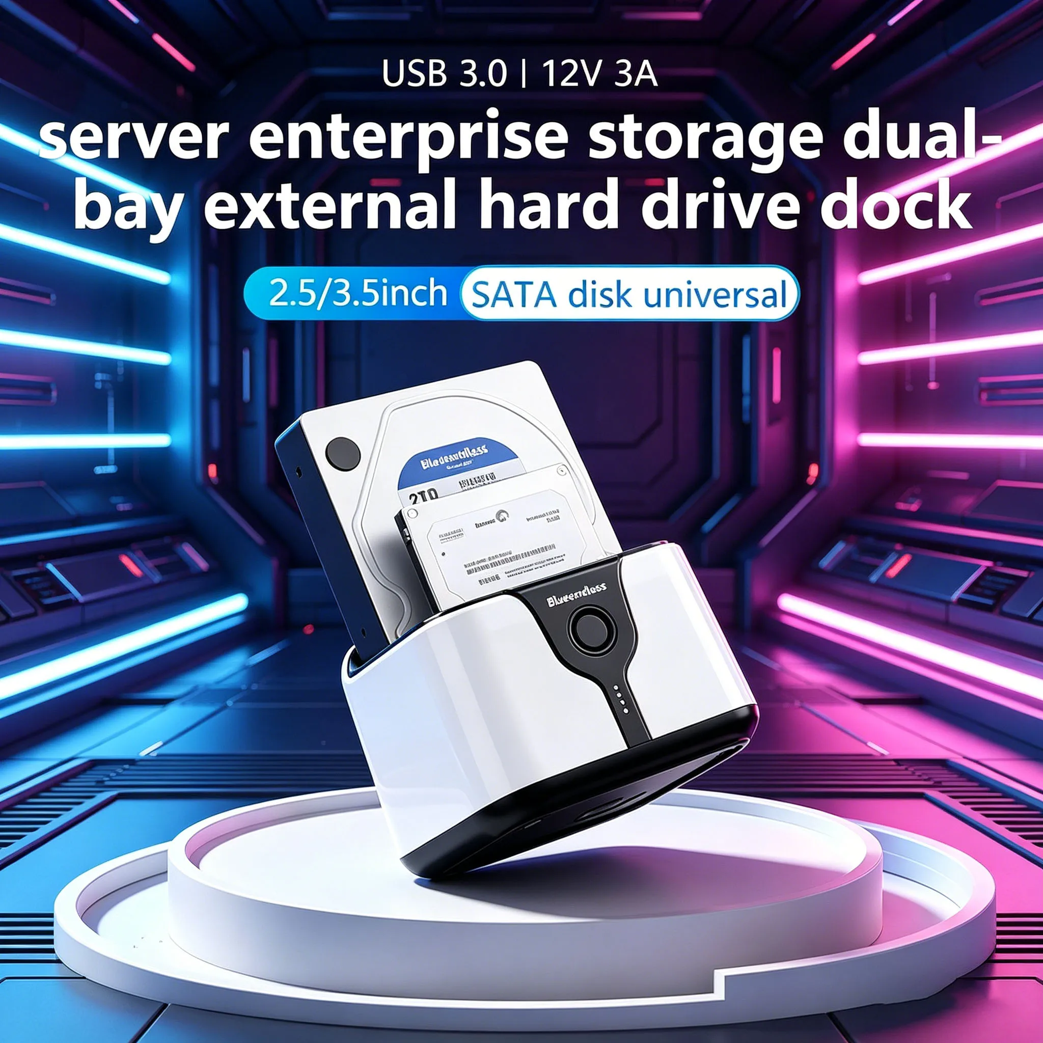 

All-Round 2 Bay HDD Box Case HDD Docking Station SSD case dual bay offline clone SATA to USB 3.0 Adapter for 2.5 3.5 SSD Disk