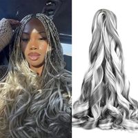 Spiral Curls Braiding Hair 24Inch Synthetic French Curls Crochet Braids Hair Extensions For Women Pre Stretched Loose Wave Hair