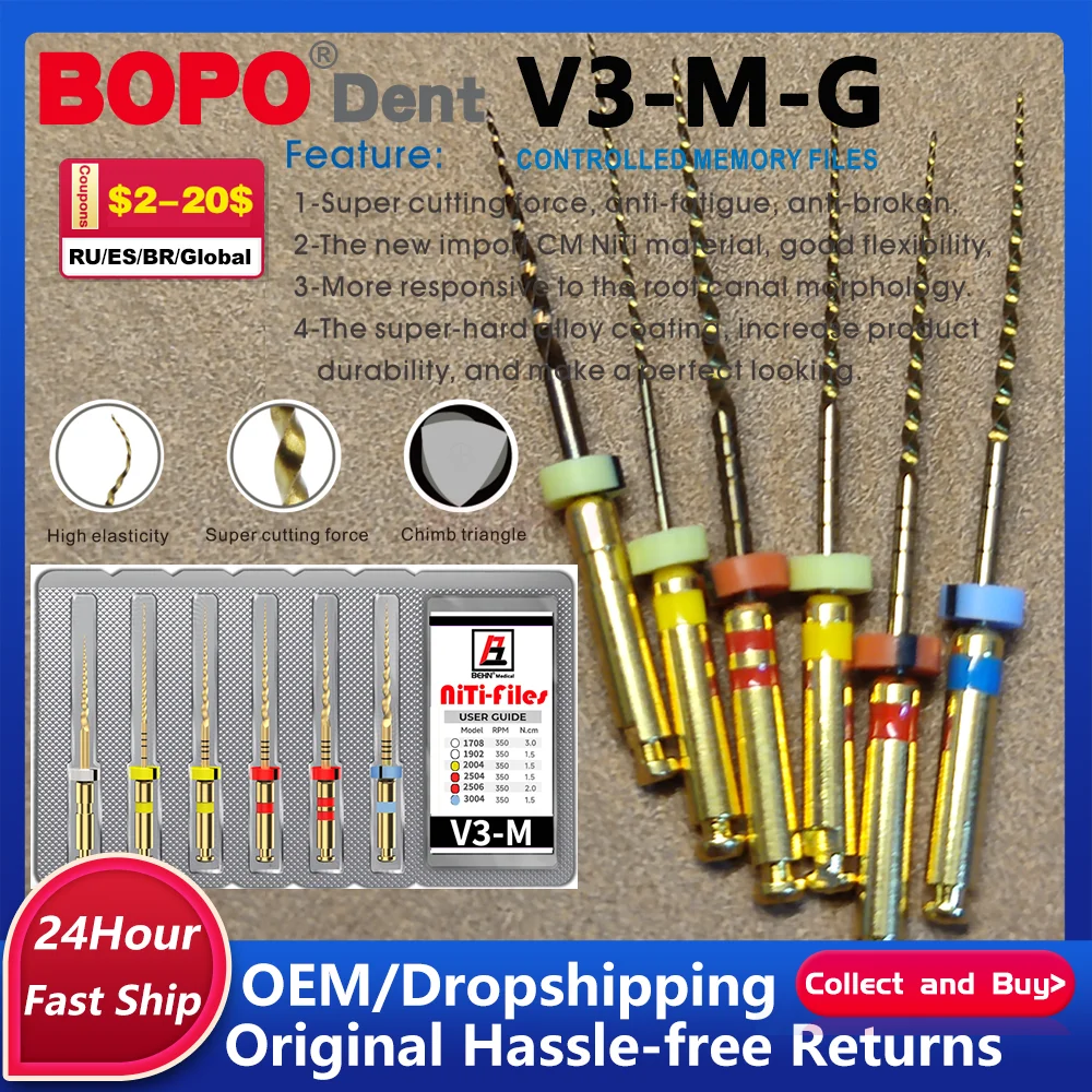 

Стоматологический эндодонтический NiTi-двигатель, 6 шт./кор., вращающийся файл с тепловой активацией 20 # 25 # 30 # 35 аксессуаров для стоматолога для корневых каналов 25 мм