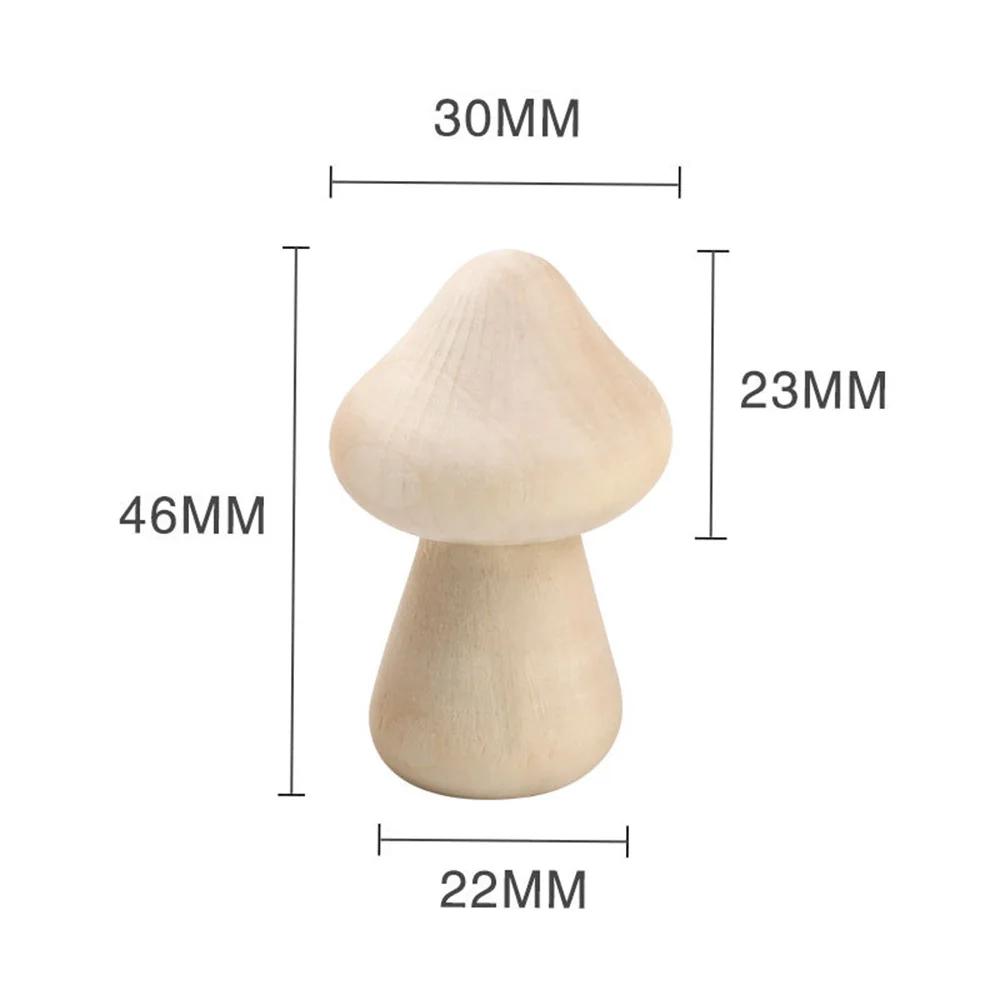 6PCS Miniature Wooden Mushroom Scale Model Ornaments Mini Wood Mushroom Simulation Models DIY Desktop Decor Home Crafts