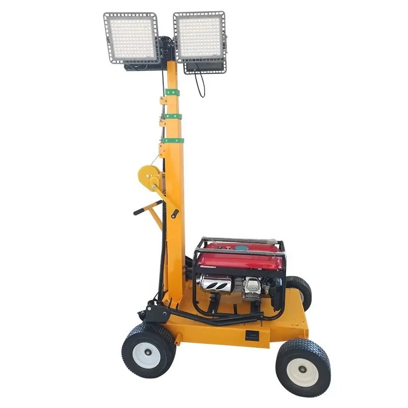 Pushcart Type Trolley Lifting Lighting 4M 6M Gasoline Engine Led Lamp Signal Tower Light