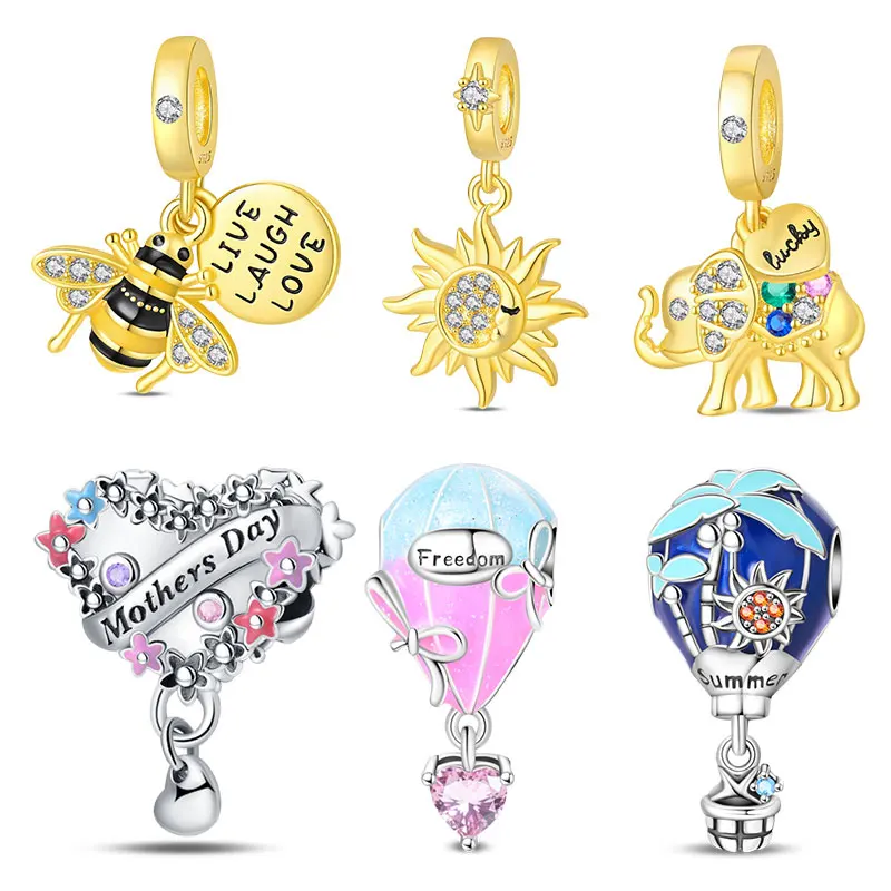 

Оригинальный кулон-шар из серебра 925 пробы в форме воздушного шара, подходит для оригинальных браслетов и ожерелий, DIY украшение для женщин, подарок, новинка.