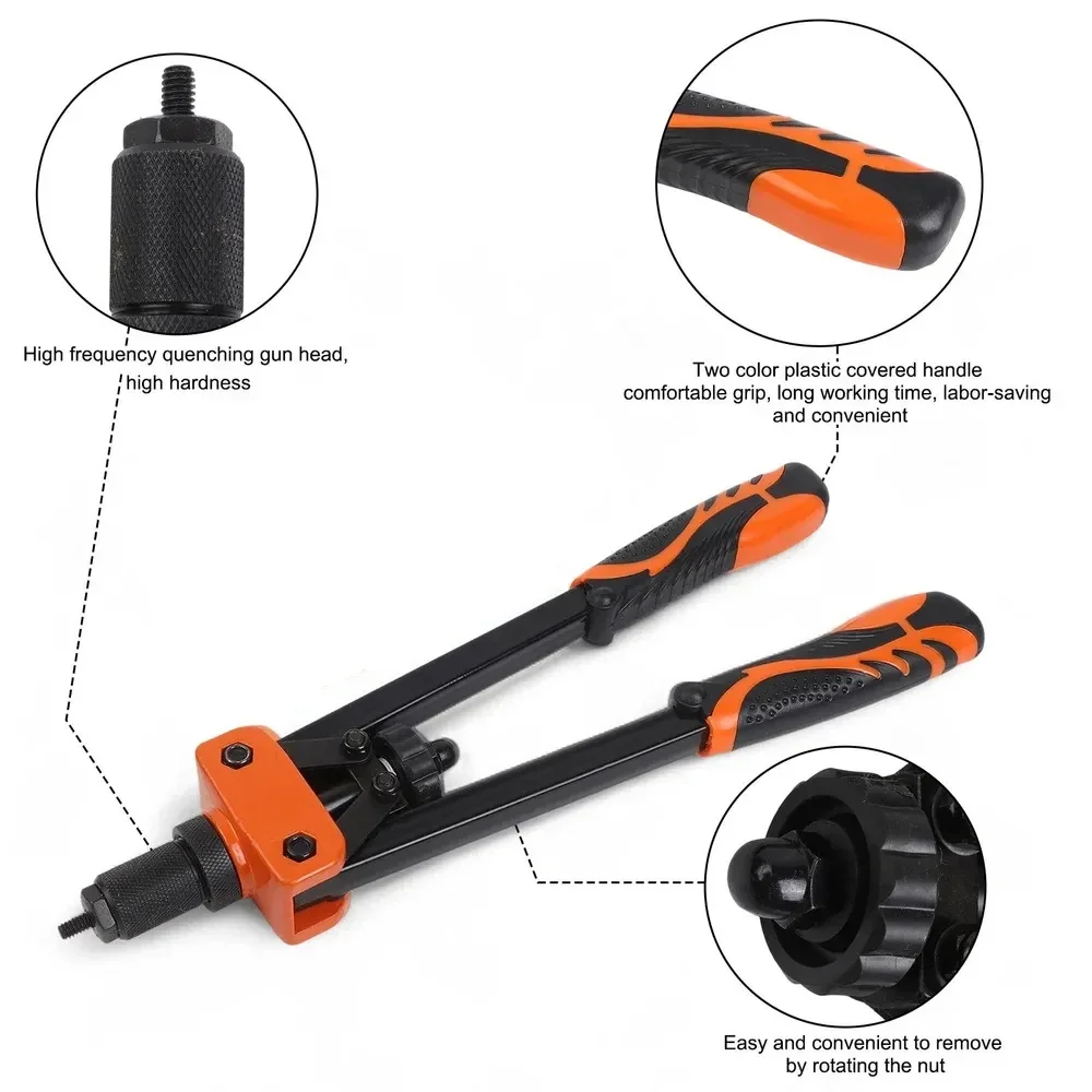 Professional Hand Rivet Gun Set Nut Riveter Construction Stapler DIY Automotive Electrical Wiring Furniture Repair Tool