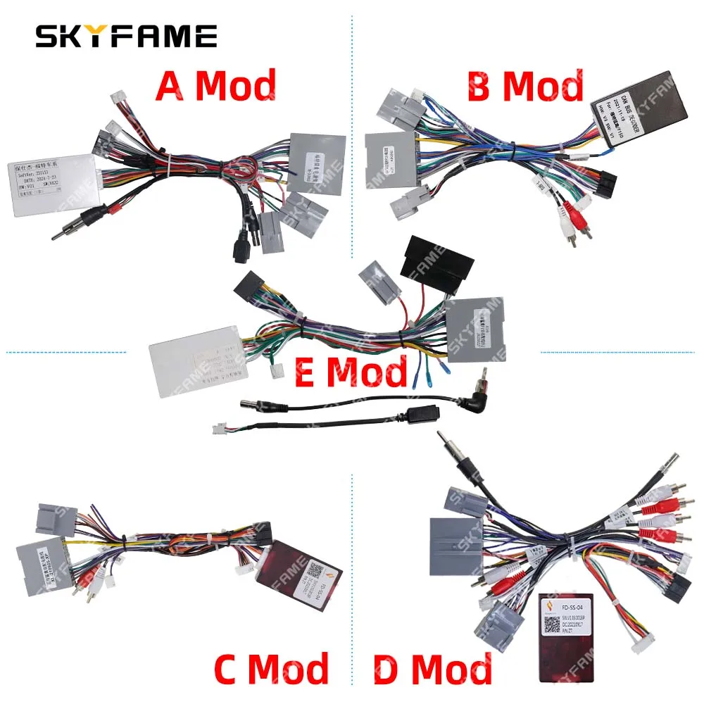 SKYFAME Car 16pin Wiring Harness Adapter Canbus Box Decoder Android Radio Power Cable For Ford Raptor F150