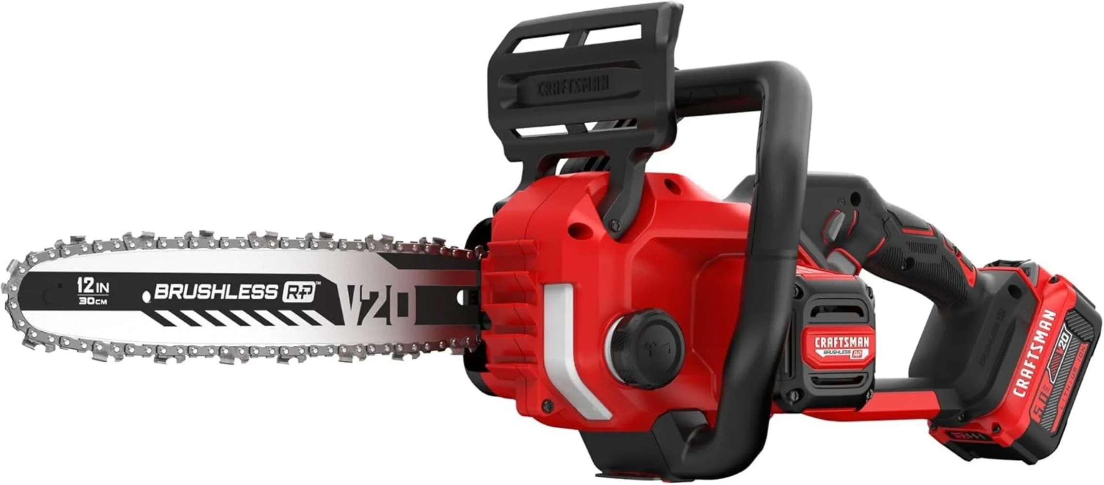 

V20 RP Cordless Chainsaw, Powerful and Lightweight, 12 Inch, 5Ah Battery and Charger Included