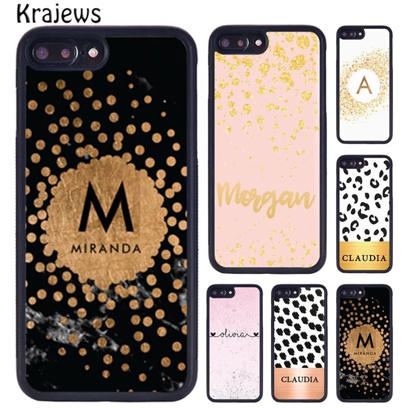 Krajews PERSONALISED CUSTOM NAMES INITIALS Phone Case For iPhone 16 15 14 XR XS 11 12 mini 13 Pro MAX Plus coque