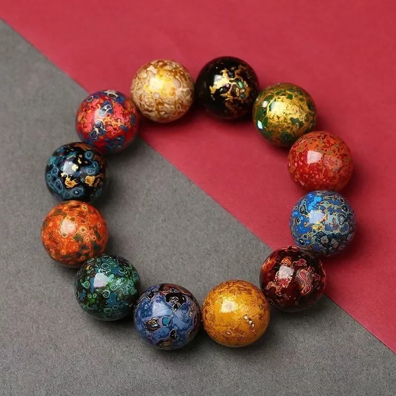 High Quality Men and Women Duobao Thread Rhinoceros Skin Non-Heritage Large Paint Beads Bracelet Buddha Bea