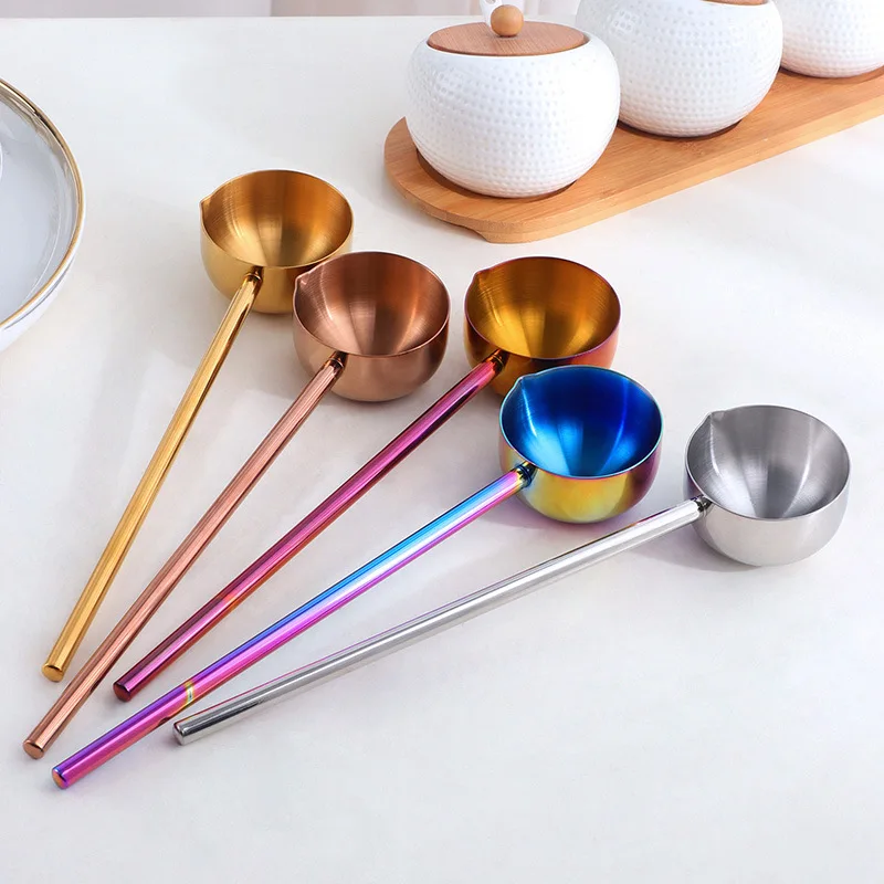 

LMM stainless steel long handle hot oil spoon, restaurant restaurant soup soup seasoning spoon